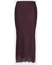 RIXO London - Matilde Lace-Trimmed Satin Midi Skirt - Lyst