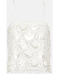 ROTATE BIRGER CHRISTENSEN - Sequined Cropped Top - Lyst