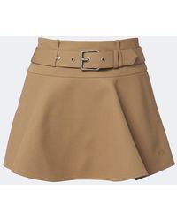 Loewe - Double L Belted Cotton Miniskirt - Lyst