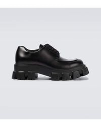 Prada - Monolith Schnürschuhe Aus Gebürstetem Leder - Lyst