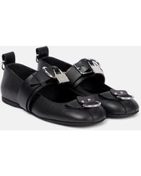JW Anderson - Lock Leather Ballet Flats - Lyst