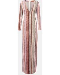 Missoni - Abito Lungo A Zig-Zag Con Lame - Lyst