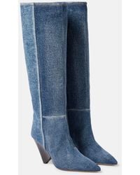 Isabel Marant - Lakita Denim Knee-High Boots - Lyst
