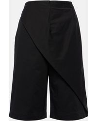 Loewe - Pleated Cotton Shorts - Lyst