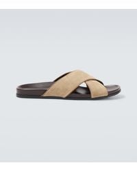 Manolo Blahnik - Chiltern Suede Slides - Lyst