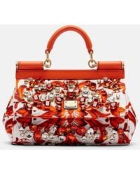 Dolce & Gabbana - Sicily Mini Embellished Top-Handle Bag - Lyst