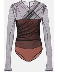 Nensi Dojaka - Renee Draped Tulle Bodysuit - Lyst