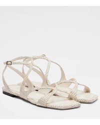Jimmy Choo - Ayla Snake-Effect Leather Sandals - Lyst