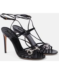 Gucci - Leather Horsebit Heeled Sandals - Lyst
