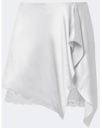 Acne Studios - Layered Lace-Trimmed Satin Miniskirt - Lyst