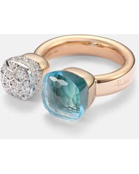 Pomellato - Nudo 18Kt Rose And Ring With Topaz And Diamonds - Lyst