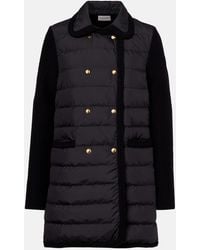 Moncler - Double-Breasted Wool And Cashmere-Blend And Quilted Shell Down Cardigan - Lyst