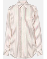 The Row - Gavina Striped Silk Shirt - Lyst