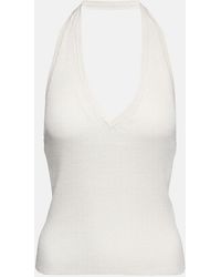 Nili Lotan - Ivey Ribbed-Knit Halterneck Silk Top - Lyst