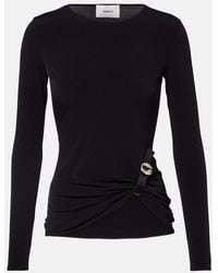 Coperni - Gathered Leather-Trimmed Top - Lyst