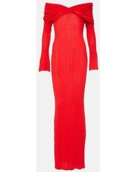 AYA MUSE - Off-Shoulder Linen-Blend Maxi Dress - Lyst