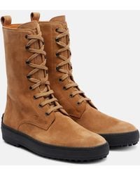 Tod's - Winter Gommino Suede Ankle Boots - Lyst
