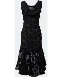 Vivienne Westwood - Gennie Frill Draped Polka-Dot Crepe Midi Dress - Lyst