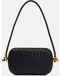 Bottega Veneta Knot Mini Leather Shoulder Bag - Black