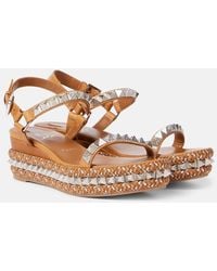 Christian Louboutin - Verzierte Espadrille-Wedges Pyra Clou - Lyst