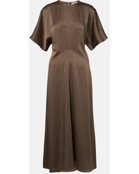Isabel Marant - Vestido Midi Keany De Saten - Lyst