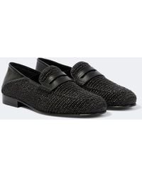 Manolo Blahnik - Padstow Raffia And Leather Loafers - Lyst