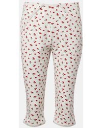 Posse - Ebony Printed Cotton-Blend Capri Pants - Lyst
