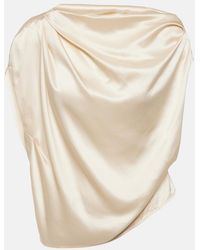 The Sei - Draped Silk Satin Top - Lyst