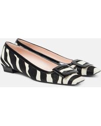 Roger Vivier - Belle Vivier Calf Hair Ballet Flats - Lyst