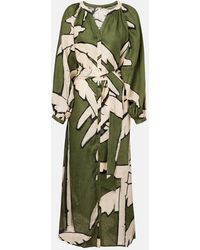 Johanna Ortiz - Vestido Largo De Lino Estampado - Lyst