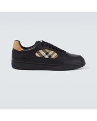 Burberry - Sneakers Check Aus Leder - Lyst