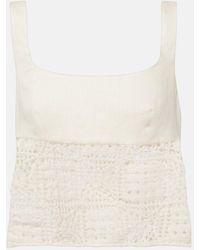 SIR. - Rayure Linen Crop Top - Lyst