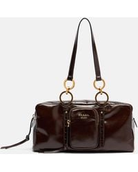 Prada - Dangle Medium Leather Shoulder Bag - Lyst