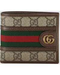 Gucci GG Supreme Canvas & Leather Three Pigs Wallet - Brown