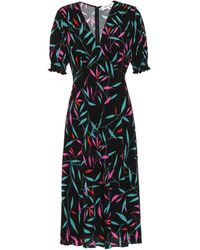 Diane von Furstenberg Vestido midi Idris de crepé - Negro
