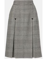 Dolce & Gabbana - Glen Plaid Calf Length A Line Skirt - Lyst