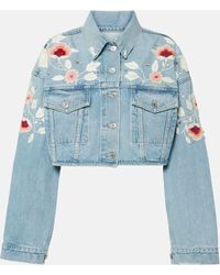 Citizens of Humanity - Lena Embroidered Cropped Denim Jacket - Lyst