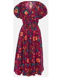 Ulla Johnson - Midikleid Vika Aus Baumwolle - Lyst