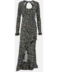 Rabanne - Printed Wrap Midi Dress - Lyst