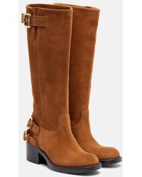 Chloé - Dakota Suede Biker Boots - Lyst