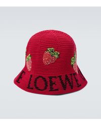 Loewe - Strawberry Beaded Bucket Hat - Lyst