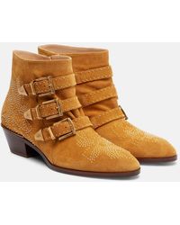 Chloé - Susanna Studded Suede Ankle Boots - Lyst