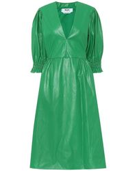 MSGM Abito midi in similpelle - Verde