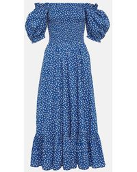 Polo Ralph Lauren - Shirred Cotton Maxi Dress - Lyst