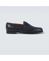 John Lobb - Loafers Lopez Aus Leder Und Denim - Lyst