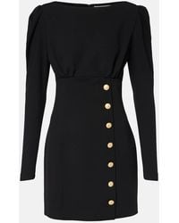 Alessandra Rich - Robe En Crepe De Laine Melangee - Lyst