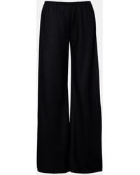 The Row - Gala Virgin Wool Flannel Wide-Leg Pants - Lyst