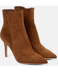 Gianvito Rossi - Levy 85 Suede Ankle Boots - Lyst