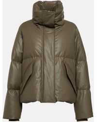 MM6 by Maison Martin Margiela - Oversized Faux Leather Down Jacket - Lyst