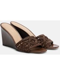 Veronica Beard - Ellen Macrame Leather Wedge Mules - Lyst